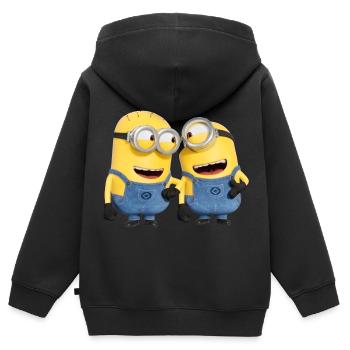 Minions Phil Und Stuart Lustig - Kinder Premium Organic Zip Hoodie - Schwarz - Hinten - AI Model Kid Male (0cm)