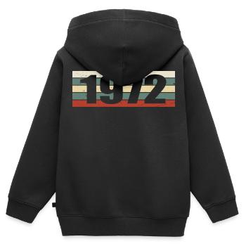 1972 Jahrgang 1972 Geschenk 1972 Geburtstag 1972 - Kinder Premium Organic Zip Hoodie - Schwarz - Hinten - AI Model Kid Male (0cm)