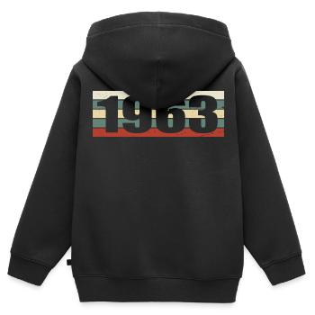 1963 Jahrgang 1963 Geschenk 1963 Geburtstag 1963 - Kinder Premium Organic Zip Hoodie - Schwarz - Hinten - AI Model Kid Male (0cm)