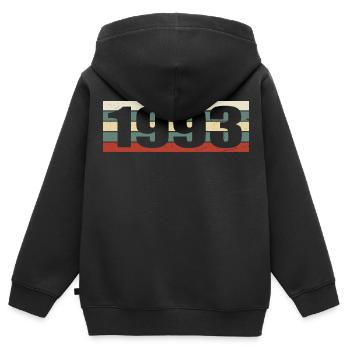 1993 Jahrgang 1993 Geschenk 1993 Geburtstag 1993 - Kinder Premium Organic Zip Hoodie - Schwarz - Hinten - AI Model Kid Male (0cm)