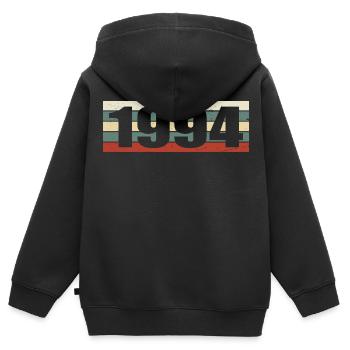 1994 Jahrgang 1994 Geschenk 1994 Geburtstag 1994 - Kinder Premium Organic Zip Hoodie - Schwarz - Hinten - AI Model Kid Male (0cm)