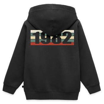 1982 Jahrgang 1982 Geschenk 1982 Geburtstag 1982 - Kinder Premium Organic Zip Hoodie - Schwarz - Hinten - AI Model Kid Male (0cm)