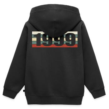 1999 Jahrgang 1999 Geschenk 1999 Geburtstag 1999 - Kinder Premium Organic Zip Hoodie - Schwarz - Hinten - AI Model Kid Male (0cm)