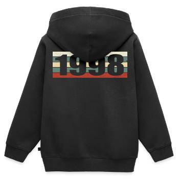 1998 Jahrgang 1998 Geschenk 1998 Geburtstag 1998 - Kinder Premium Organic Zip Hoodie - Schwarz - Hinten - AI Model Kid Male (0cm)