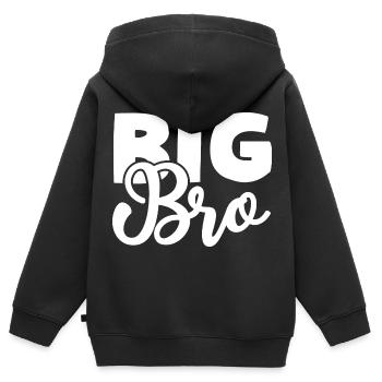 Big Bro - Kinder Premium Organic Zip Hoodie - Schwarz - Hinten - AI Model Kid Male (0cm)