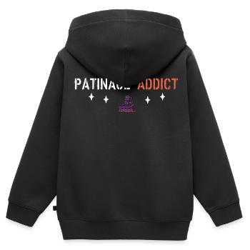 Skate-Süchtiger - Kinder Premium Organic Zip Hoodie - Schwarz - Hinten - AI Model Kid Male (0cm)