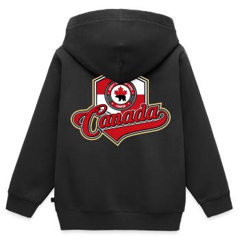 Canada - Sweat Premium à capuche zippé enfant bio - noir - Dos - AI Model Kid Male (0cm)