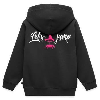 trampoline sauteuse cadeau saut sautant - Sweat Premium à capuche zippé enfant bio - noir - Dos - AI Model Kid Male (0cm)
