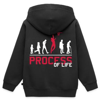 Basketball Prozess des Lebens Basketball - Kinder Premium Organic Zip Hoodie - Schwarz - Hinten - AI Model Kid Male (0cm)