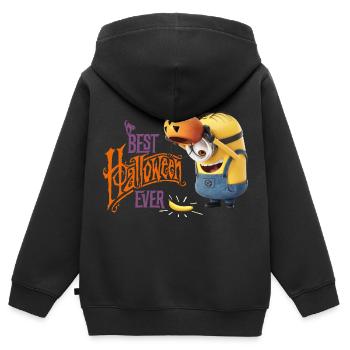 Minions Dave Bestes Halloween - Kinder Premium Organic Zip Hoodie - Schwarz - Hinten - AI Model Kid Male (0cm)