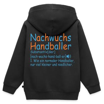 Nachwuchs Handballer Handball Baby Definition - Kinder Premium Organic Zip Hoodie - Schwarz - Hinten - AI Model Kid Male (0cm)