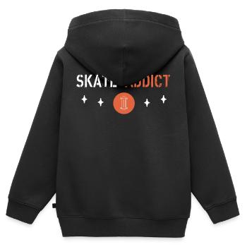 Skate-Süchtiger - Kinder Premium Organic Zip Hoodie - Schwarz - Hinten - AI Model Kid Male (0cm)