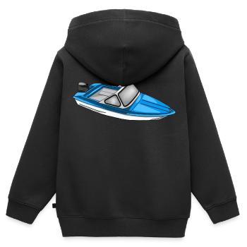 Bateau Ibis de la RDA - Sweat Premium à capuche zippé enfant bio - noir - Dos - AI Model Kid Male (0cm)