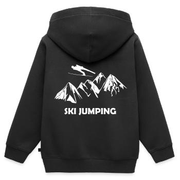 ski jumping - Kinder Premium Organic Zip Hoodie - Schwarz - Hinten - AI Model Kid Male (0cm)