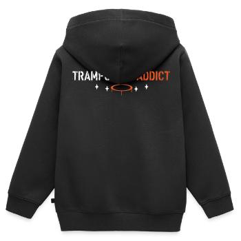 Trampolin-Süchtige - Kinder Premium Organic Zip Hoodie - Schwarz - Hinten - AI Model Kid Male (0cm)
