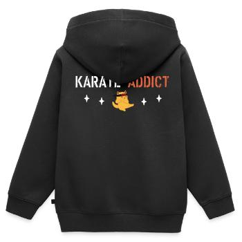 Karate-Süchtiger - Kinder Premium Organic Zip Hoodie - Schwarz - Hinten - AI Model Kid Male (0cm)