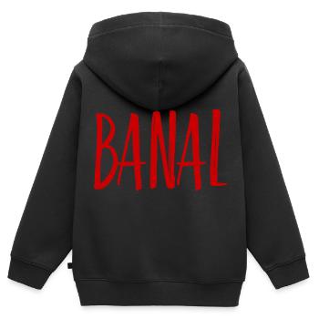 Banalitäten - Kinder Premium Organic Zip Hoodie - Schwarz - Hinten - AI Model Kid Male (0cm)