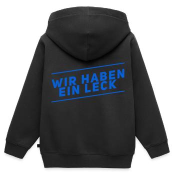 da ist ein Leck - Kinder Premium Organic Zip Hoodie - Schwarz - Hinten - AI Model Kid Male (0cm)