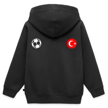 Turkey - Kids Premium Organic Zip-up Hoodie - black - Back - AI Model Kid Male (0cm)