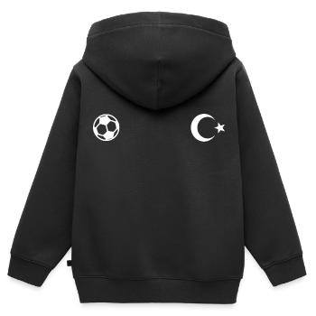 Turkey - Kids Premium Organic Zip-up Hoodie - black - Back - AI Model Kid Male (0cm)