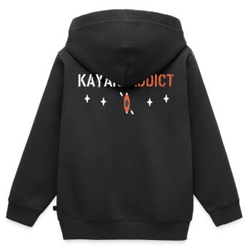 Kajak-Süchtiger - Kinder Premium Organic Zip Hoodie - Schwarz - Hinten - AI Model Kid Male (0cm)