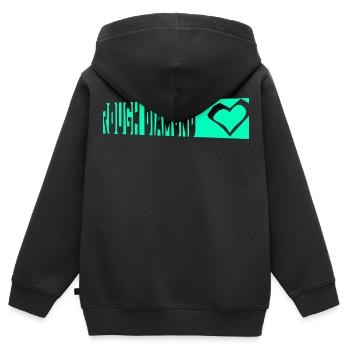 DIAMANT - Sweat Premium à capuche zippé enfant bio - noir - Dos - AI Model Kid Male (0cm)