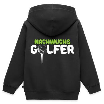 Golf Motiv für Kinder Jungen - Nachwuchs Golfer - Kinder Premium Organic Zip Hoodie - Schwarz - Hinten - AI Model Kid Male (0cm)