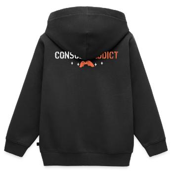 Konsolen-Süchtiger - Kinder Premium Organic Zip Hoodie - Schwarz - Hinten - AI Model Kid Male (0cm)