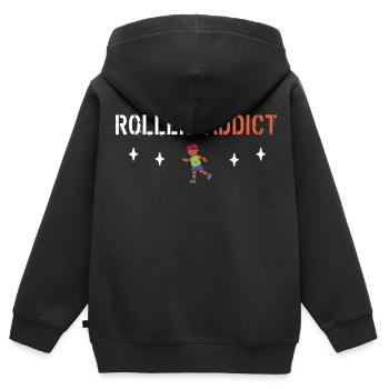 Roller-Süchtiger - Kinder Premium Organic Zip Hoodie - Schwarz - Hinten - AI Model Kid Male (0cm)