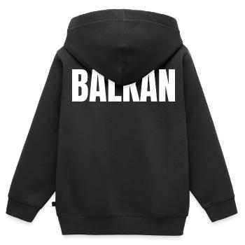 Balkan Hrvatska Apc Balkan Jebiga Hrvatska Croates - Sweat Premium à capuche zippé enfant bio - noir - Dos - AI Model Kid Male (0cm)