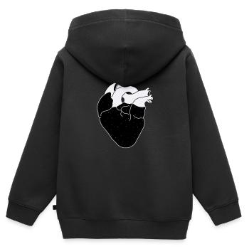Galaktisches Herz - Kinder Premium Organic Zip Hoodie - Schwarz - Hinten - AI Model Kid Male (0cm)