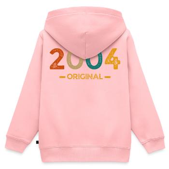 2004 Original - Kids Premium Organic Zip-up Hoodie - rose - Back - AI Model Kid Female (0cm)