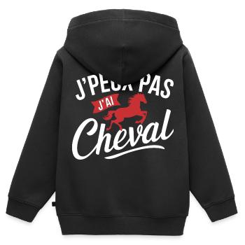 Intensiver Roter Reiter - Kinder Premium Organic Zip Hoodie - Schwarz - Hinten - AI Model Kid Male (0cm)
