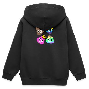 Häufchen Emoji Albern Lustig Verrückt Geschenk - Kinder Premium Organic Zip Hoodie - Schwarz - Hinten - AI Model Kid Male (0cm)