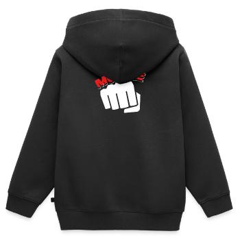 Mücke T-Shirt I Faust Spencer Mücke - Kinder Premium Organic Zip Hoodie - Schwarz - Hinten - AI Model Kid Male (0cm)