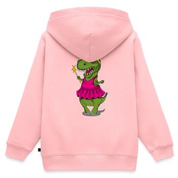 Dino princess ballerina ballet - Kids Premium Organic Zip-up Hoodie - rose - Back - AI Model Kid Female (0cm)