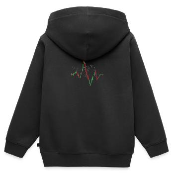 Candlestick Chart Herzschlag Börsen Liebe Geschenk - Kinder Premium Organic Zip Hoodie - Schwarz - Hinten - AI Model Kid Male (0cm)