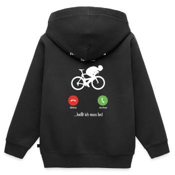 Radrennen Rennrad Rennradfahrer Fahrrad Spruch - Kinder Premium Organic Zip Hoodie - Schwarz - Hinten - AI Model Kid Male (0cm)