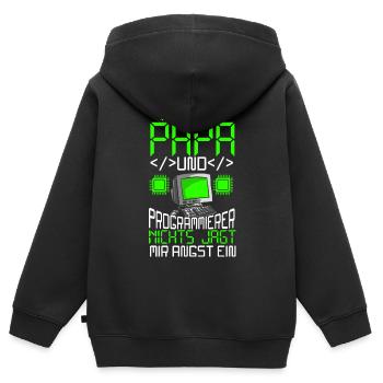 Programmierer - Kinder Premium Organic Zip Hoodie - Schwarz - Hinten - AI Model Kid Male (0cm)