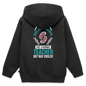 Biologie Bio Enseignants - Sweat Premium à capuche zippé enfant bio - noir - Dos - AI Model Kid Male (0cm)