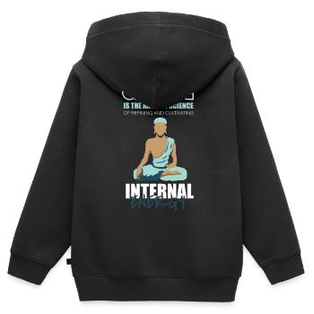 Qigong Qi Gong Tai Chi Chigong - Kinder Premium Organic Zip Hoodie - Schwarz - Hinten - AI Model Kid Male (0cm)