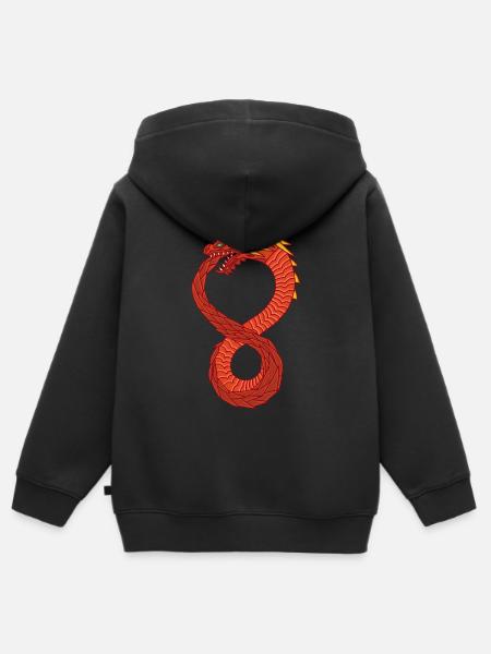 Unendlicher Drache - Kinder Premium Organic Zip Hoodie - Schwarz