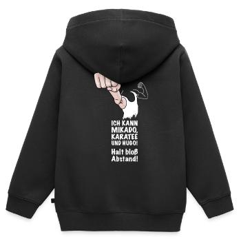 Karate, Kung Fuh - Kinder Premium Organic Zip Hoodie - Schwarz - Hinten - AI Model Kid Male (0cm)