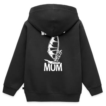 Windsurfer Mother - Kids Premium Organic Zip-up Hoodie - black - Back - AI Model Kid Male (0cm)