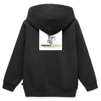 Golfspieler mit Minischläger - Kinder Premium Organic Zip Hoodie - Schwarz - Hinten - AI Model Kid Male (0cm)