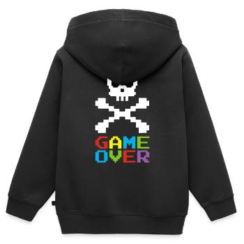 Fin de partie - Sweat Premium à capuche zippé enfant bio - noir - Dos - AI Model Kid Male (0cm)