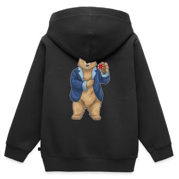 Bear Poker Jetons de poker - Sweat Premium à capuche zippé enfant bio - noir - Dos - AI Model Kid Male (0cm)