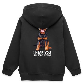 Rottweiler - Sweat Premium à capuche zippé enfant bio - noir - Dos - AI Model Kid Male (0cm)
