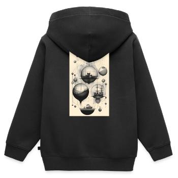 Geometry of life and perception - Kids Premium Organic Zip-up Hoodie - black - Back - AI Model Kid Male (0cm)
