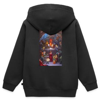 Dîner de famille de science-fiction - Sweat Premium à capuche zippé enfant bio - noir - Dos - AI Model Kid Male (0cm)